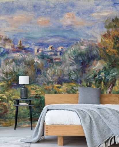 fine art wallpaper mural called Landscape (Paysage) by Pierre-Auguste Renoir for bedrooms and living rooms