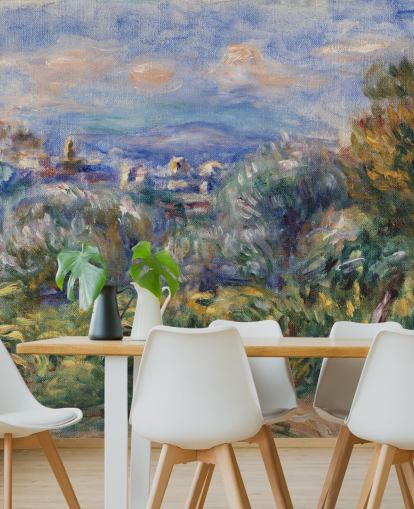 fine art wallpaper mural called Landscape (Paysage) by Pierre-Auguste Renoir for bedrooms and living rooms