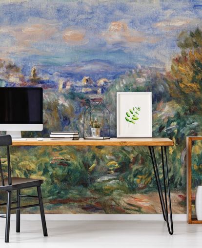 Kunsttapete mit dem Titel Landscape (Paysage) von Pierre-Auguste Renoir für Schlafzimmer und Wohnzimmer