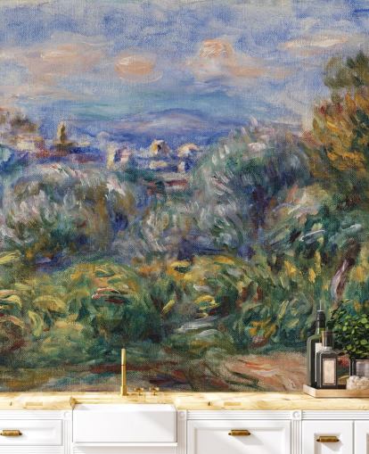 mural de papel pintado de bellas artes llamado Landscape (Paysage) de Pierre-Auguste Renoir para dormitorios y salas de estar