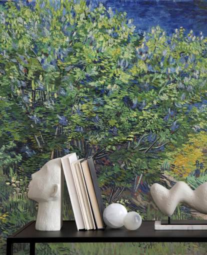 Van Goghin vihreä ja violetti taide-seinämaalaus nimeltä Lilac Bush makuuhuoneisiin ja olohuoneisiin Van Goghin vihreä ja violetti taide-seinämaalaus nimeltä Lilac Bush makuuhuoneisiin ja olohuoneisiin