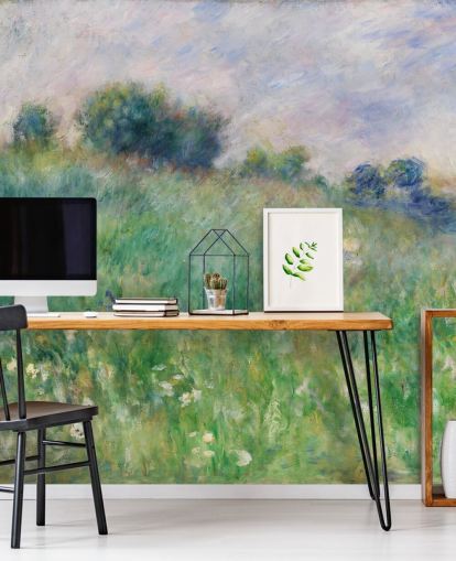 fine art customisable wallpaper mural called Meadow (La Prairie) by Pierre-Auguste Renoir for bedrooms and living rooms fine art customisable wallpaper mural called Meadow (La Prairie) by Pierre-Auguste Renoir for bedrooms and living rooms
