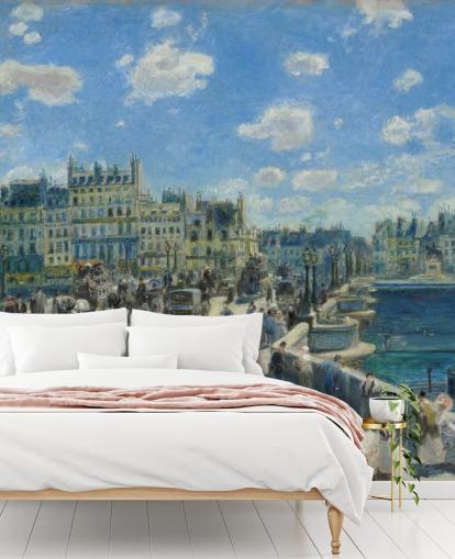 mural de papel pintado de bellas artes llamado Pont Neuf de Pierre-Auguste Renoir para dormitorios, oficinas en casa y salas de estar