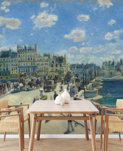fine art wallpaper mural called Pont Neuf by Pierre-Auguste Renoir for bedrooms, home offices and living rooms