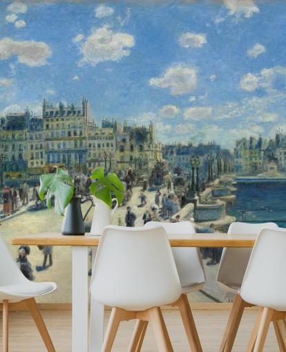 fine art wallpaper mural called Pont Neuf by Pierre-Auguste Renoir for bedrooms, home offices and living rooms