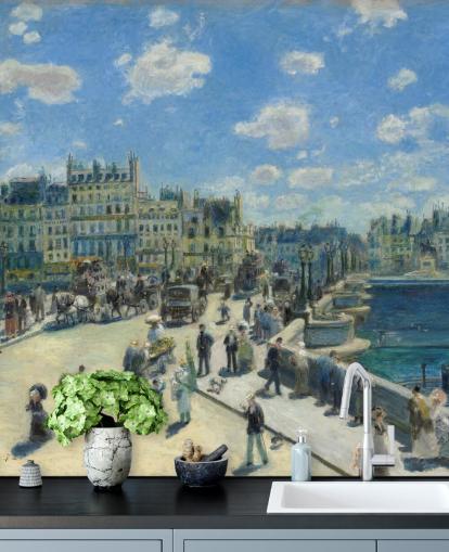 kunsttapet veggmaleri kalt Pont Neuf av Pierre-Auguste Renoir for soverom, hjemmekontorer og stuer