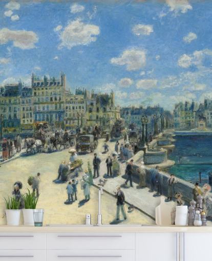 fine art wallpaper mural called Pont Neuf by Pierre-Auguste Renoir for bedrooms, home offices and living rooms fine art wallpaper mural called Pont Neuf by Pierre-Auguste Renoir for bedrooms, home offices and living rooms