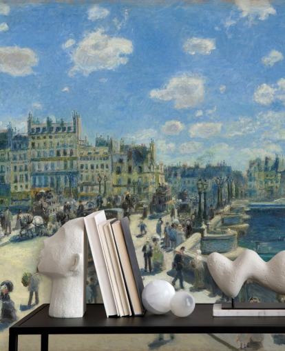 konsttapet väggmålning som heter Pont Neuf av Pierre-Auguste Renoir för sovrum, hemmakontor och vardagsrum konsttapet väggmålning som heter Pont Neuf av Pierre-Auguste Renoir för sovrum, hemmakontor och vardagsrum