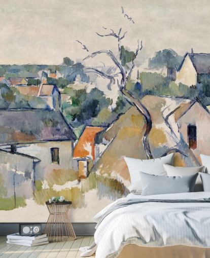 carta da parati fine art chiamata Rooftops di Paul Cezanne 