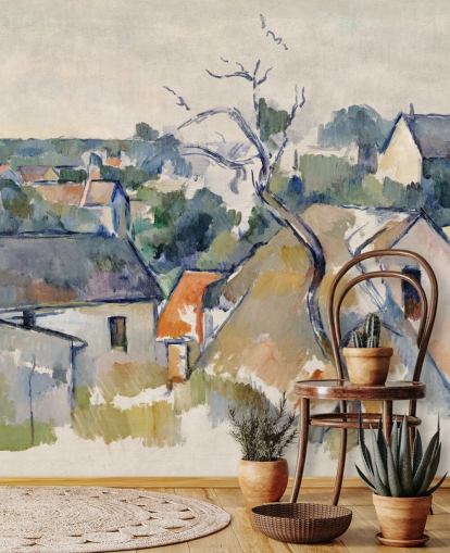 carta da parati fine art chiamata Rooftops di Paul Cezanne carta da parati fine art chiamata Rooftops di Paul Cezanne