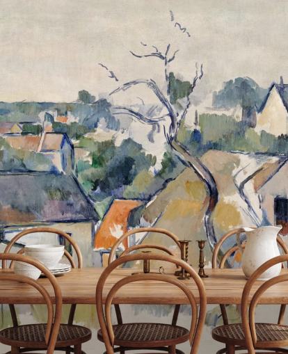 papier peint mural d'art intitulé Rooftops de Paul Cezanne 
