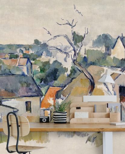 mural de papel de parede de belas artes chamado Rooftops de Paul Cezanne mural de papel de parede de belas artes chamado Rooftops de Paul Cezanne