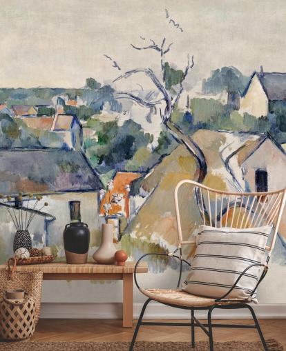 papier peint mural d'art intitulé Rooftops de Paul Cezanne 