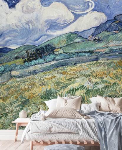 carta da parati fine art chiamata Landscape from Saint-Remy di Vincent van Gogh