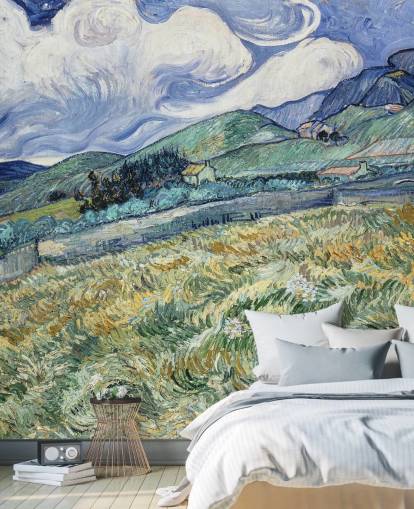 papier peint mural d'art intitulé Paysage de Saint-Rémy par Vincent van Gogh