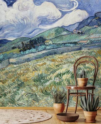 fine art wallpaper mural called Landscape from Saint-Remy by Vincent van Gogh