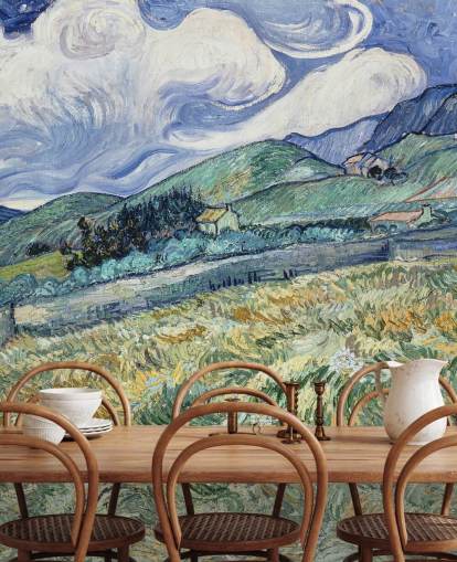 Kunsttapete mit dem Titel Landscape from Saint-Remy von Vincent van Gogh