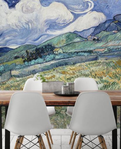 carta da parati fine art chiamata Landscape from Saint-Remy di Vincent van Gogh