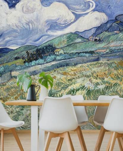 kunsttapet veggmaleri kalt Landskap fra Saint-Remy av Vincent van Gogh kunsttapet veggmaleri kalt Landskap fra Saint-Remy av Vincent van Gogh