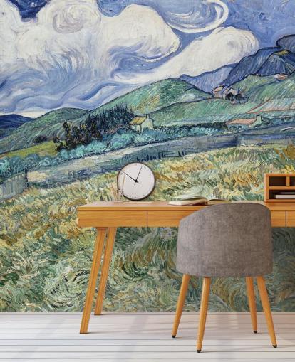 fine art wallpaper mural called Landscape from Saint-Remy by Vincent van Gogh
