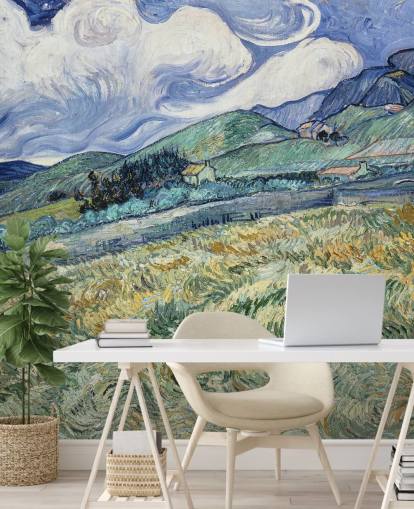 fine art wallpaper mural called Landscape from Saint-Remy by Vincent van Gogh
