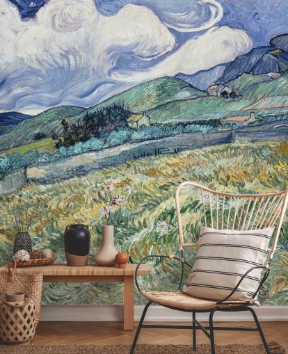 papier peint mural d'art intitulé Paysage de Saint-Rémy par Vincent van Gogh