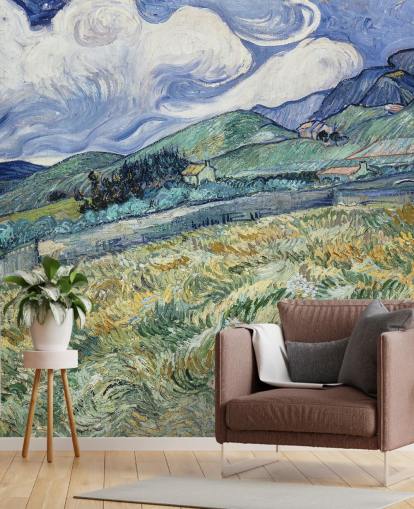 fine art wallpaper mural called Landscape from Saint-Remy by Vincent van Gogh