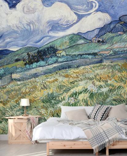 fine art wallpaper mural called Landscape from Saint-Remy by Vincent van Gogh