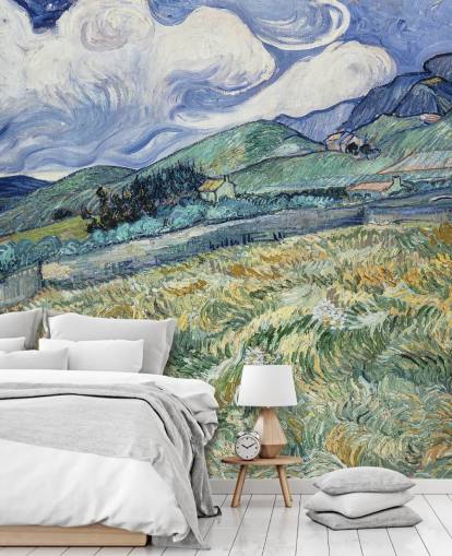 carta da parati fine art chiamata Landscape from Saint-Remy di Vincent van Gogh