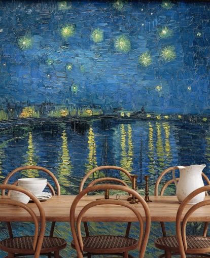 mural de papel de parede de belas artes chamado Starry Night Over the Rhone, de Vincent van Gogh mural de papel de parede de belas artes chamado Starry Night Over the Rhone, de Vincent van Gogh