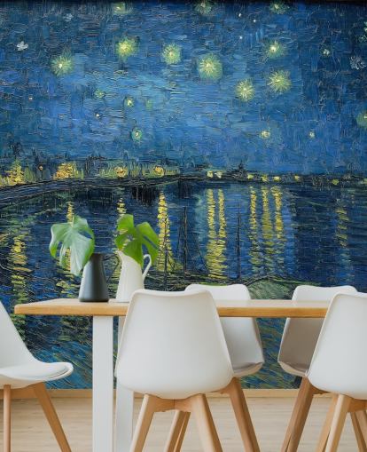 kunsttapet veggmaleri kalt Starry Night Over the Rhone av Vincent van Gogh kunsttapet veggmaleri kalt Starry Night Over the Rhone av Vincent van Gogh