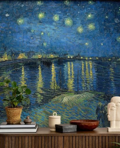 kunsttapet veggmaleri kalt Starry Night Over the Rhone av Vincent van Gogh kunsttapet veggmaleri kalt Starry Night Over the Rhone av Vincent van Gogh