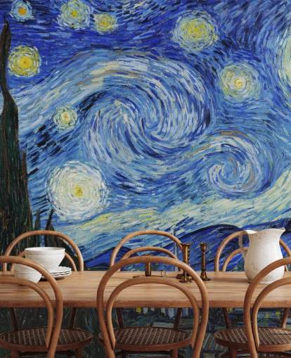 konsttapet väggmålning kallad Starry Night av Vincent van Gogh för sovrum och vardagsrum