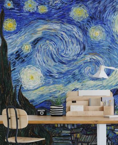 konsttapet väggmålning kallad Starry Night av Vincent van Gogh för sovrum och vardagsrum