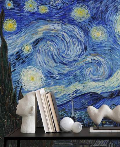 konsttapet väggmålning kallad Starry Night av Vincent van Gogh för sovrum och vardagsrum konsttapet väggmålning kallad Starry Night av Vincent van Gogh för sovrum och vardagsrum