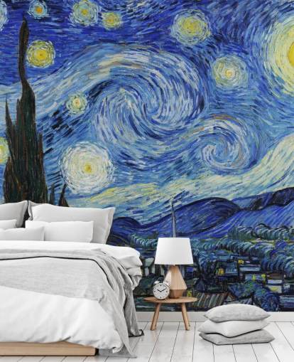 papier peint mural d'art intitulé Starry Night de Vincent van Gogh pour les chambres et les salons