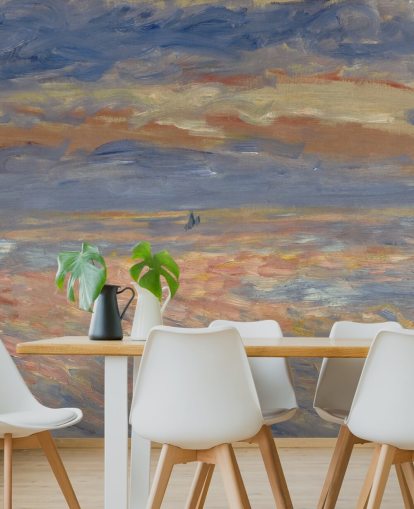 blue and orange fine art wallpaper mural called Sunset by Pierre-Auguste Renoir blue and orange fine art wallpaper mural called Sunset by Pierre-Auguste Renoir