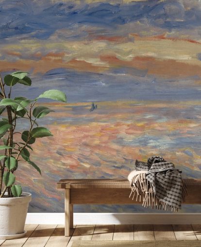 blue and orange fine art wallpaper mural called Sunset by Pierre-Auguste Renoir blue and orange fine art wallpaper mural called Sunset by Pierre-Auguste Renoir