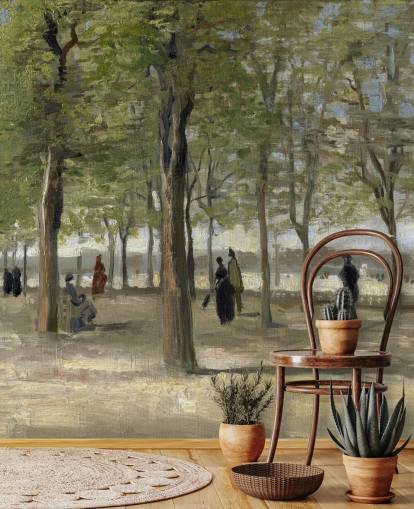 kunst van gogh tapetmaleri kalt Terrace in the Luxembourg Gardens for soverom, stuer og funksjonsvegger