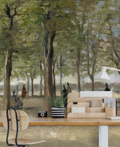 konst van gogh tapetväggmålning kallad Terrace in the Luxembourg Gardens för sovrum, vardagsrum och funktionsväggar konst van gogh tapetväggmålning kallad Terrace in the Luxembourg Gardens för sovrum, vardagsrum och funktionsväggar