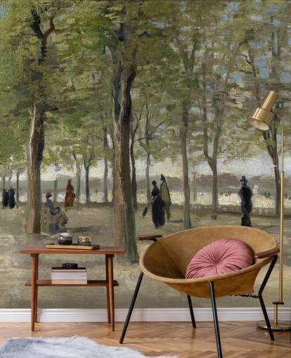 papier peint mural d'art Van Gogh intitulé Terrasse dans les jardins du Luxembourg pour les chambres, les salons et les murs décoratifs