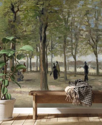 konst van gogh tapetväggmålning kallad Terrace in the Luxembourg Gardens för sovrum, vardagsrum och funktionsväggar
