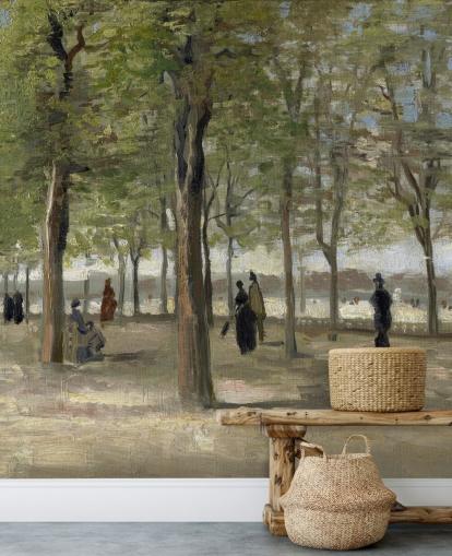 mural de papel de parede van gogh de belas artes chamado Terrace in the Luxembourg Gardens para quartos, salas de estar e paredes