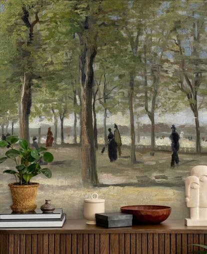 fine art van gogh wallpaper mural called Terrace in the Luxembourg Gardens for bedrooms, living rooms and feature walls fine art van gogh wallpaper mural called Terrace in the Luxembourg Gardens for bedrooms, living rooms and feature walls
