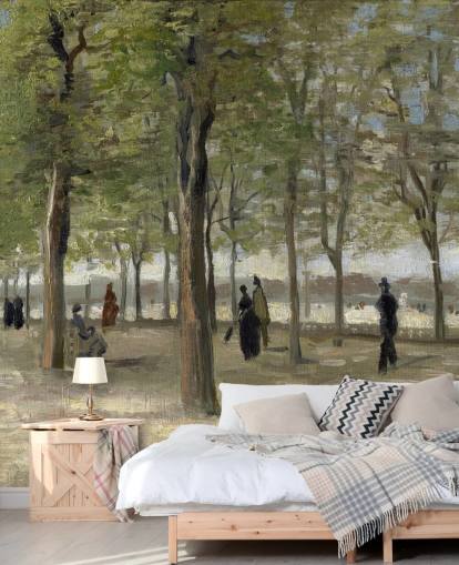 konst van gogh tapetväggmålning kallad Terrace in the Luxembourg Gardens för sovrum, vardagsrum och funktionsväggar