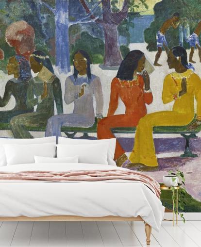 colourful paul gauguin fine art wallpaper mural called We Shall not Go to Market Today colourful paul gauguin fine art wallpaper mural called We Shall not Go to Market Today