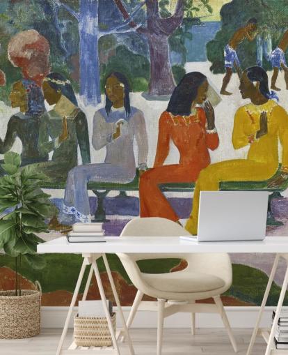 mural colorido de papel de parede de belas artes de paul gauguin chamado We Shall Not Go to Market Today mural colorido de papel de parede de belas artes de paul gauguin chamado We Shall Not Go to Market Today