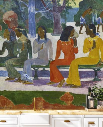 farverigt paul gauguin kunsttapet vægmaleri kaldet We Shall Not Go to Market Today farverigt paul gauguin kunsttapet vægmaleri kaldet We Shall Not Go to Market Today