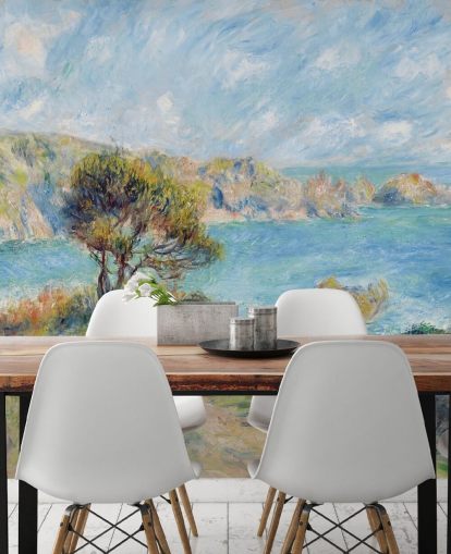 blaues und grünes Renoir-Wandbild namens View at Guernsey für Schlafzimmer und Wohnzimmer blaues und grünes Renoir-Wandbild namens View at Guernsey für Schlafzimmer und Wohnzimmer