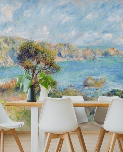 blue and green renoir wall mural called View at Guernsey for bedrooms and living rooms blue and green renoir wall mural called View at Guernsey for bedrooms and living rooms